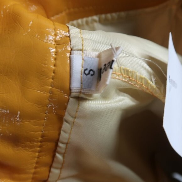 Privacy Wardrobe Women's Mustard Yellow Faux Leather Skirt w Shorts Small NWT - Picture 2 of 8